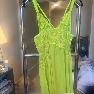 SHEIN Neon Green Lace Chemise